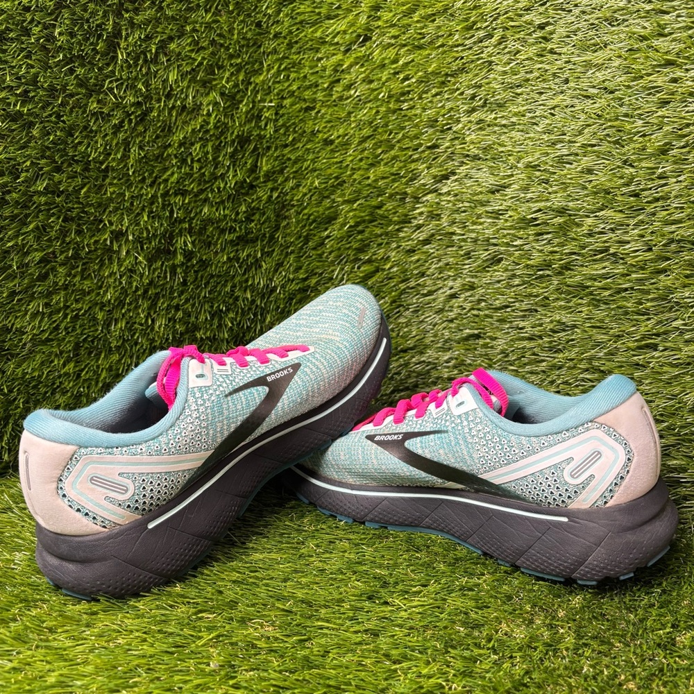 Size 8 Women’s - Brooks Ghost 14 Shoes Green Pink Running Sneaker 1203561B141